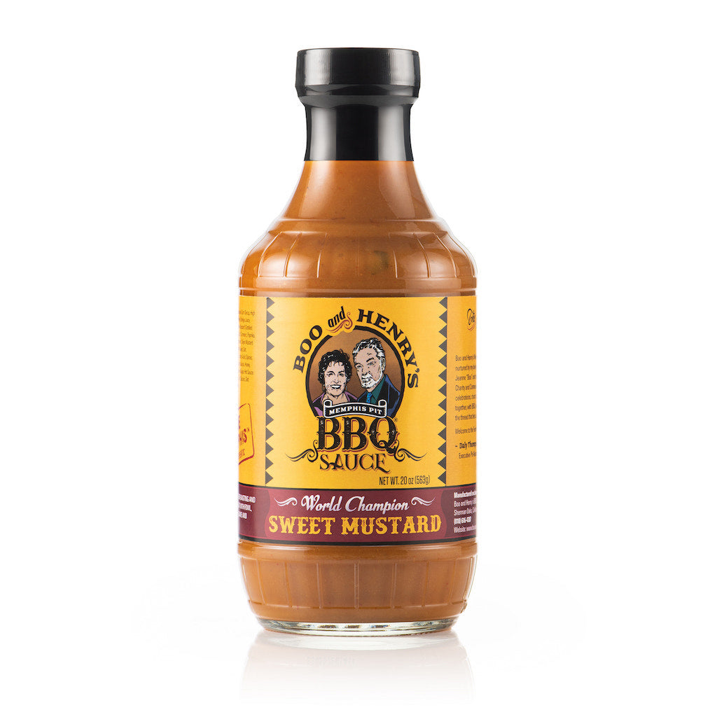 Boo and Henry's Sweet Mustard BBQ Sauce bottle